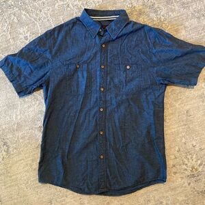 Navy Blue Stoic Short Sleeve Button Down - Men’s L